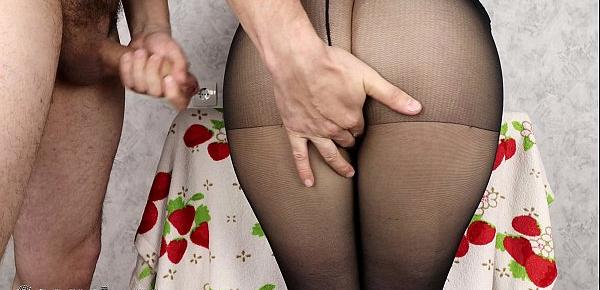  BIG LOAD ON NYLON PUSSY PERFECT BITCH IN CLOTHES AND PANTYHOSE - SANYANY